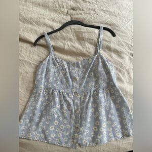 Rails baby doll shirt with buttons to the front and flower design